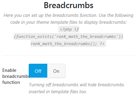 Breadcrumbs Feature rank math seo