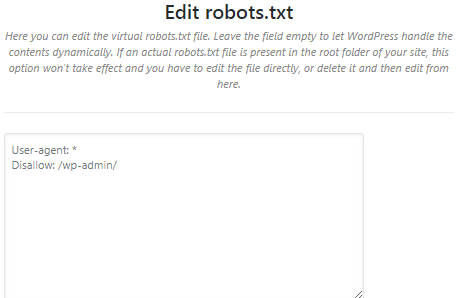 Edit robots.txt file rank math seo