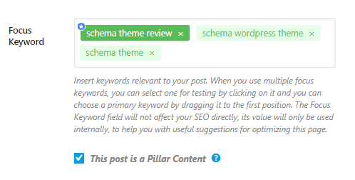 Focus Keyword Setting rank math seo