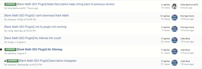 Rank Math support rank math seo