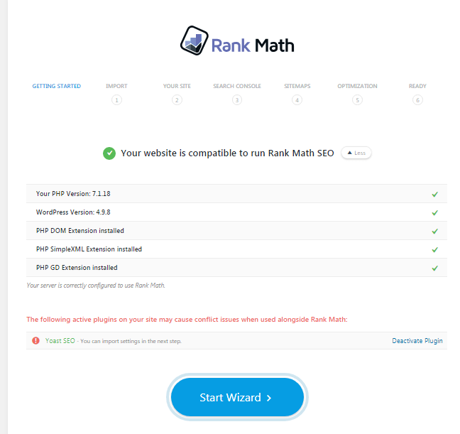Rankmath Setup Wizard rank math seo