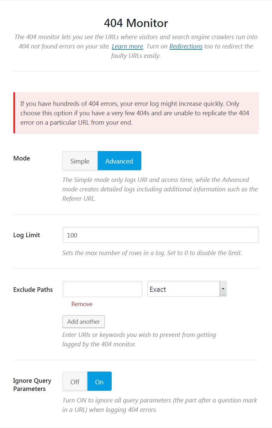 Rank Math SEO Plugin 404 error Setting