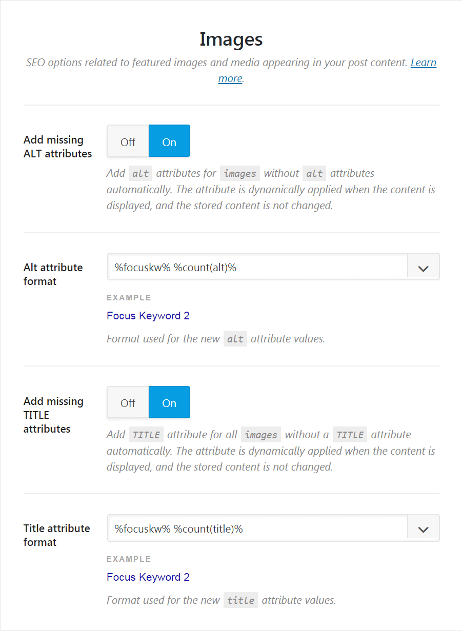 Rank Math SEO Plugin Image Setting
