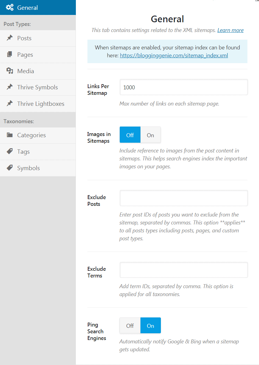 Rank Math SEO Plugin Sitemap Setting