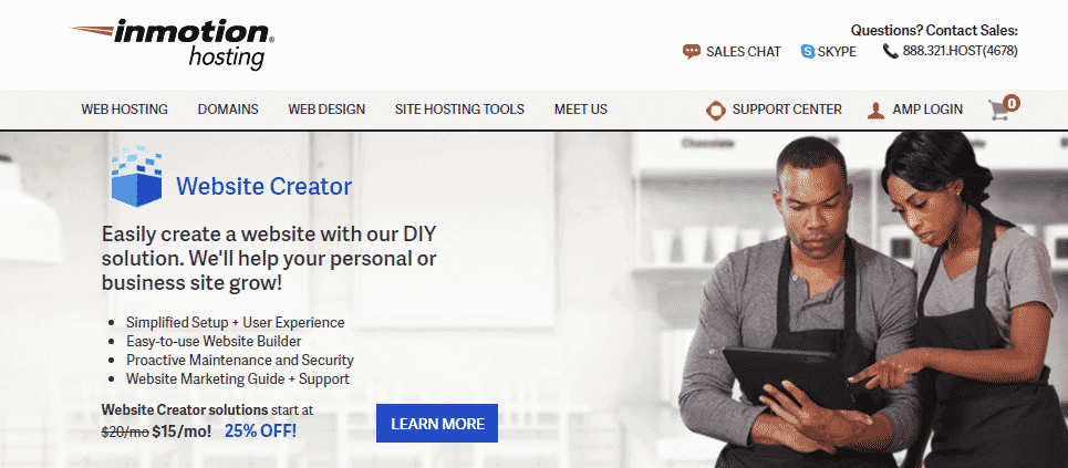 InMotion homepage hosting with free ssl certificate