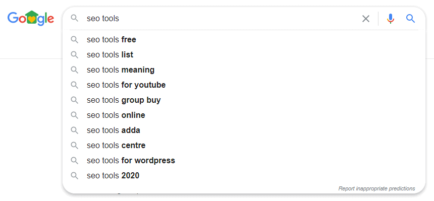 Google auto suggest
