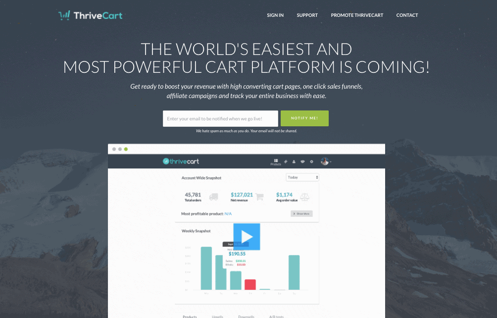 Thrivecart sales funnel software