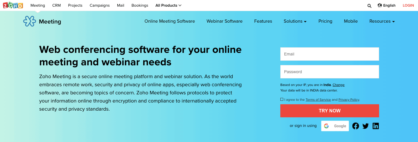 Zoho Meeting Best Webinar Software