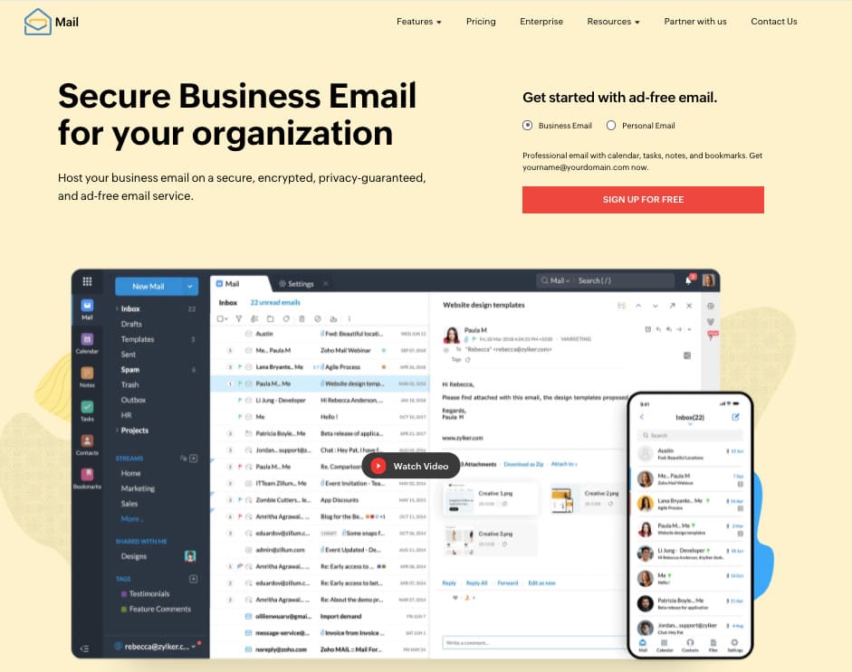 Zoho Mail email management tool