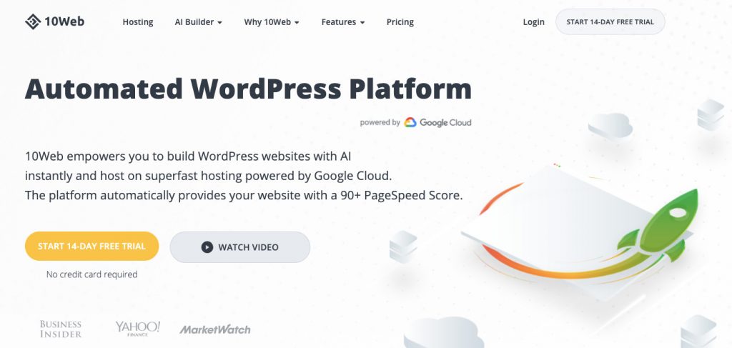 10Web Free Trial wordpress hosting free trial
