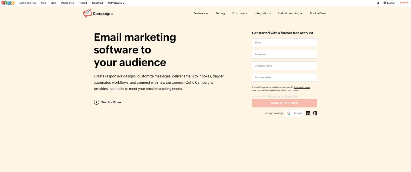 Zoho campaigns