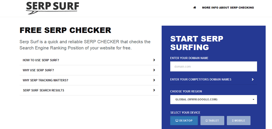 Serp Surf website