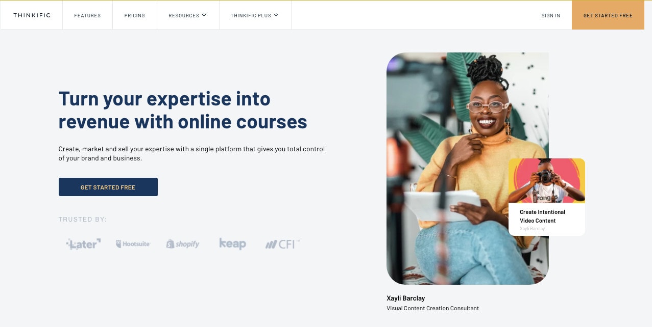 Thinkific Thinkific website