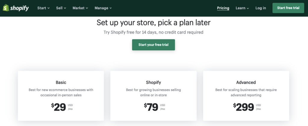 Shopify Pricing platforms to sell digital products