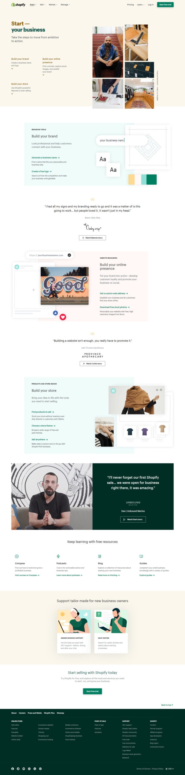 Shopify landing page scaled landing page vs homepage