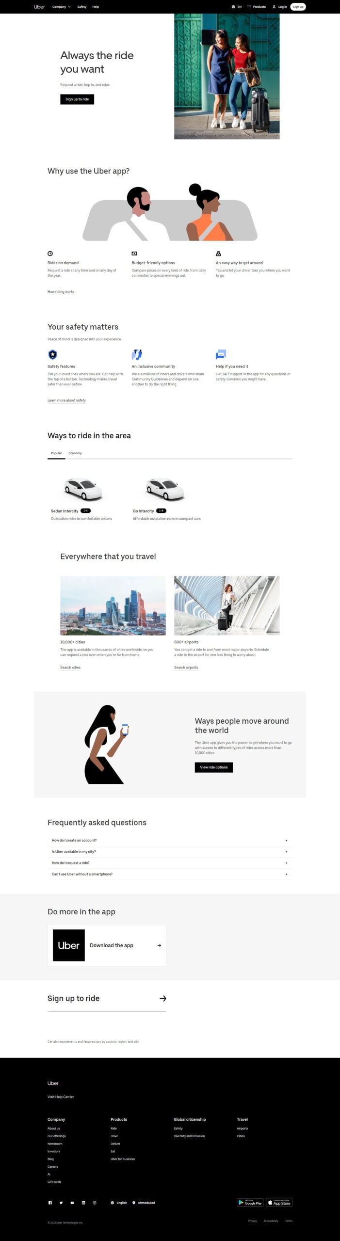 Uber landing page scaled landing page vs homepage
