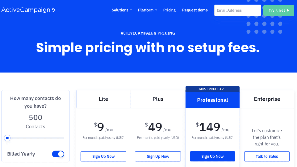 ActiveCampaign Pricing Cheapest Email Marketing Service