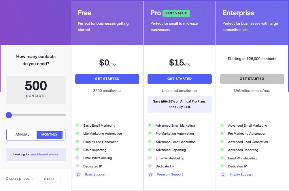 Benchmark Email Pricing Cheapest Email Marketing Service