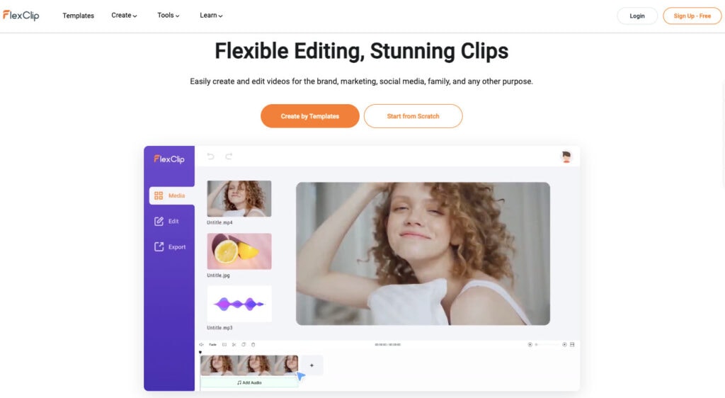 FlexClip Flexclip website homepage