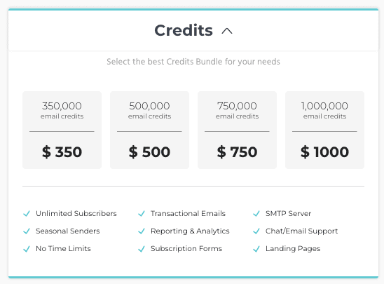 Moosend credit package Cheapest Email Marketing Service