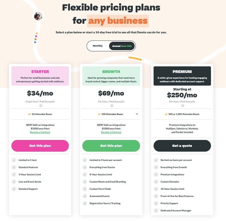 Demio Pricing Demio Pricing WebinarJam Alternative