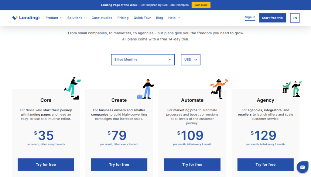 Landingi pricing