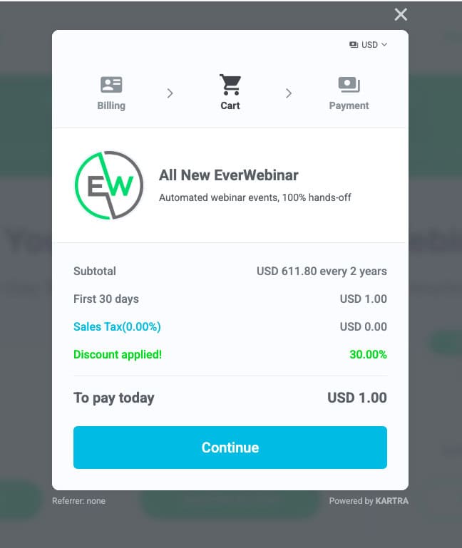 Everwebinar trial with coupon